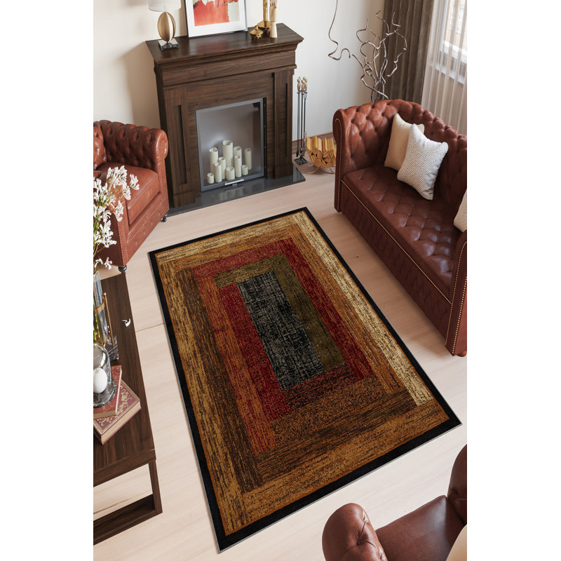 Eco-Friendly Area Rug, 100% Polyester, 4.7 x 5.9 ft | 650 g/m², Antibacterial, Non-Slip PVC Dot Underside | Machine Washable, Digital Printed Design | Perfect for Living Room, Bedroom & Play Areas