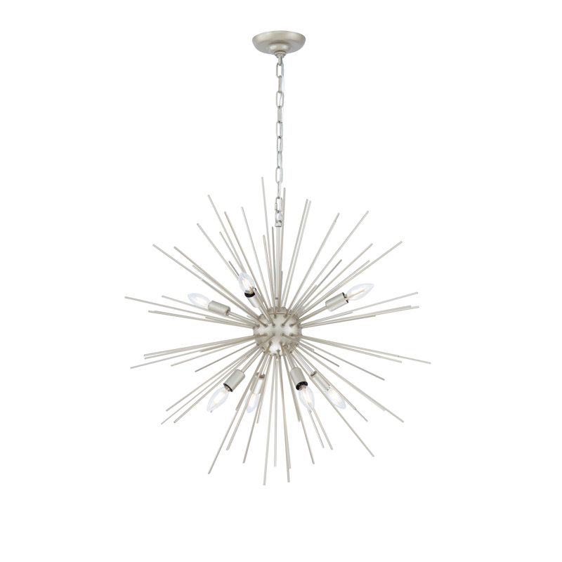 Sumler 8-Light Dimmable Sputnik Sphere Chandelier, Champagne, 29" H x 30" W x 30" D