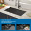 Évier de cuisine encastré noir de calibre 16 avec ensemble de drain Gunmetal