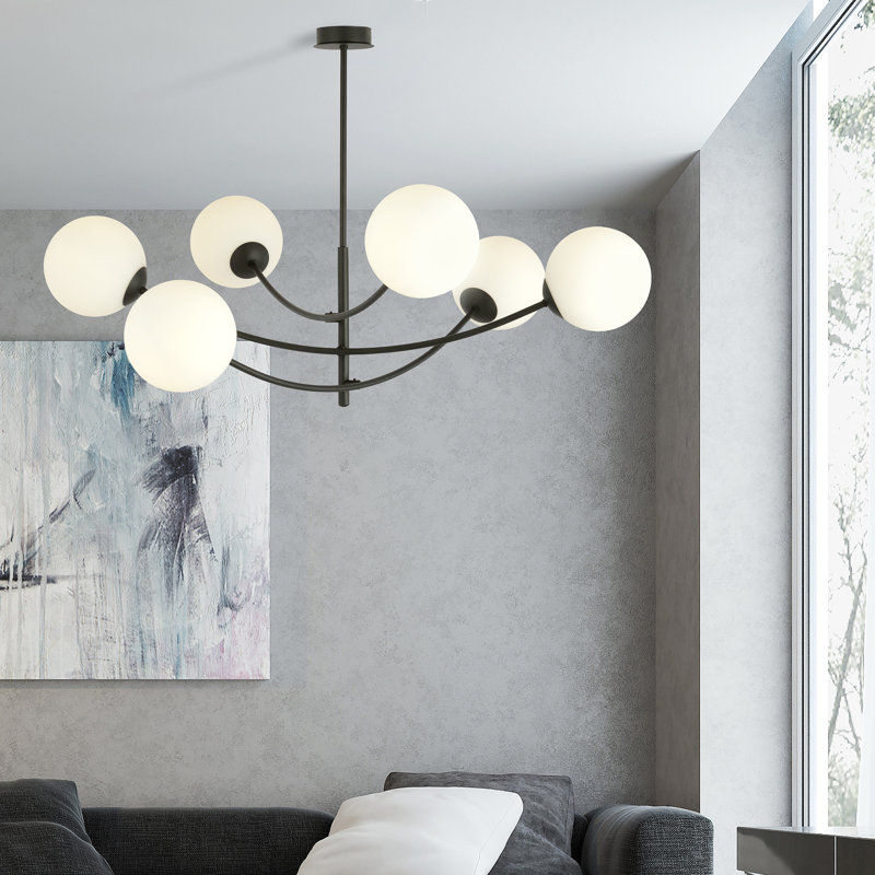 Sardis 6 - Light Sputnik Chandelier, White