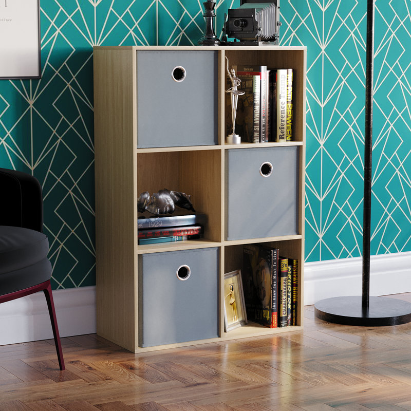 Herclides 96.5cm H x 64.5cm W Cube Bookcase, Beige