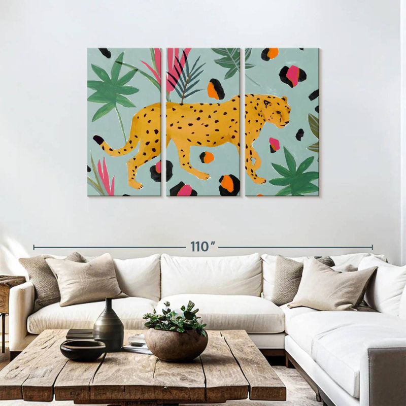 Brampt Walking Cheetah II, 48" H x 74" W