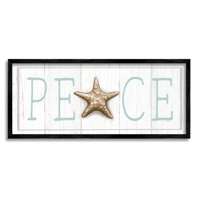 Peace Seasonal Starfish Sign by Elizabeth Tyndall - Textual Art on Canvas -  Rosecliff Heights, 593FCFBC87534DF3996A1657883C62EF