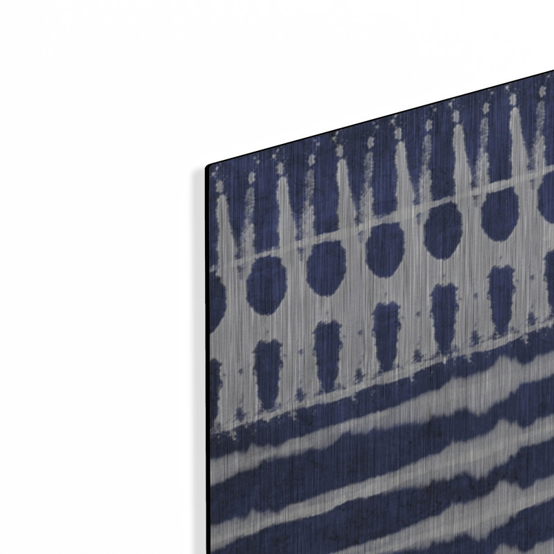 Ivy Bronx «Blue Shibori A» par Linda Woods, art mural en métal, H 12 po x l 12 po