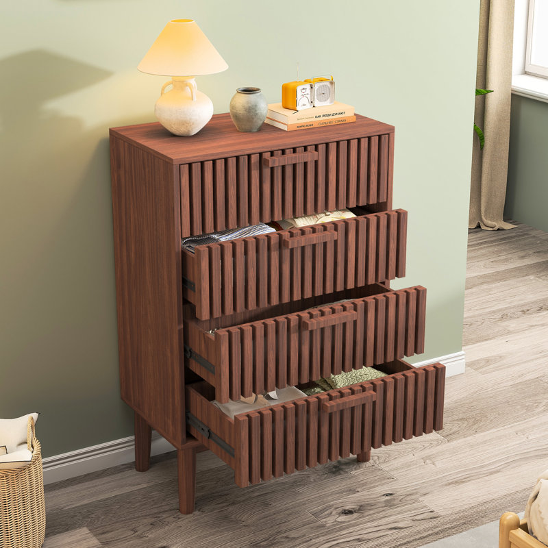 Solid Wood Rectangle Accent Chest, 91cm H x 60cm W x 34cm D, Walnut