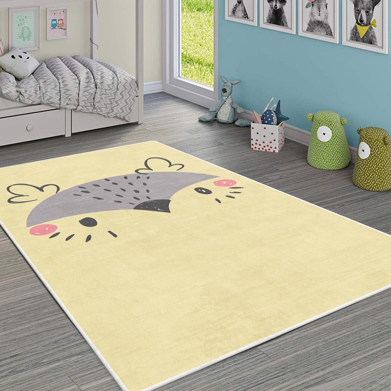 Non-Slip Area Rug, 100% Polyester, 47.2 x 70.9 inches | Raschel Knitting, Pile Height: 0.4 inches | Woven Carpet with Felt Dot Underside, Machine Washable | Stylish Digital Print Design for Home Decor