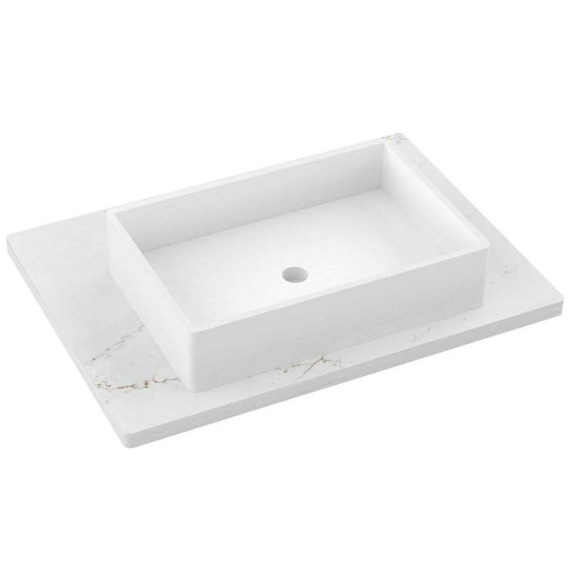 Gilded Two-Drawer Single Bath Floating Vanity, 30", Pure White