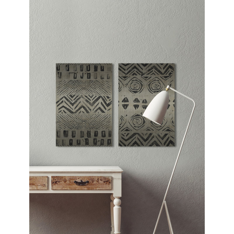 «Hannwacker Golden Patterns» par Marmont Hill, ensemble de 2 peintures sans cadre sur métal, H 60 po x l 80 po x P 1,5 po
