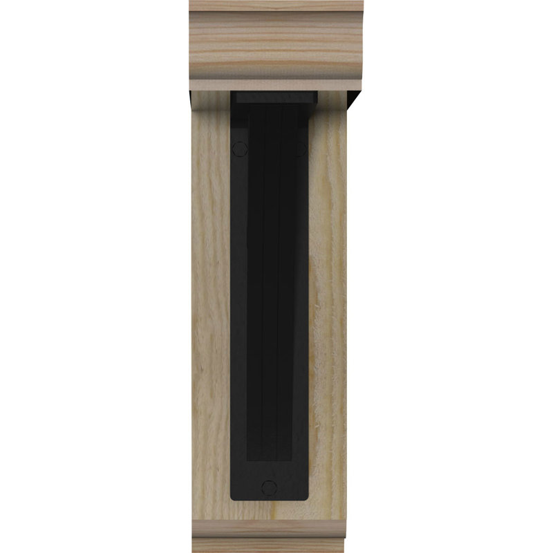 Triple support de fer Galveston, H 14 po x P 11 1/2 po, Sapin Douglas de l 4 po x T 2 po (sciage brut)