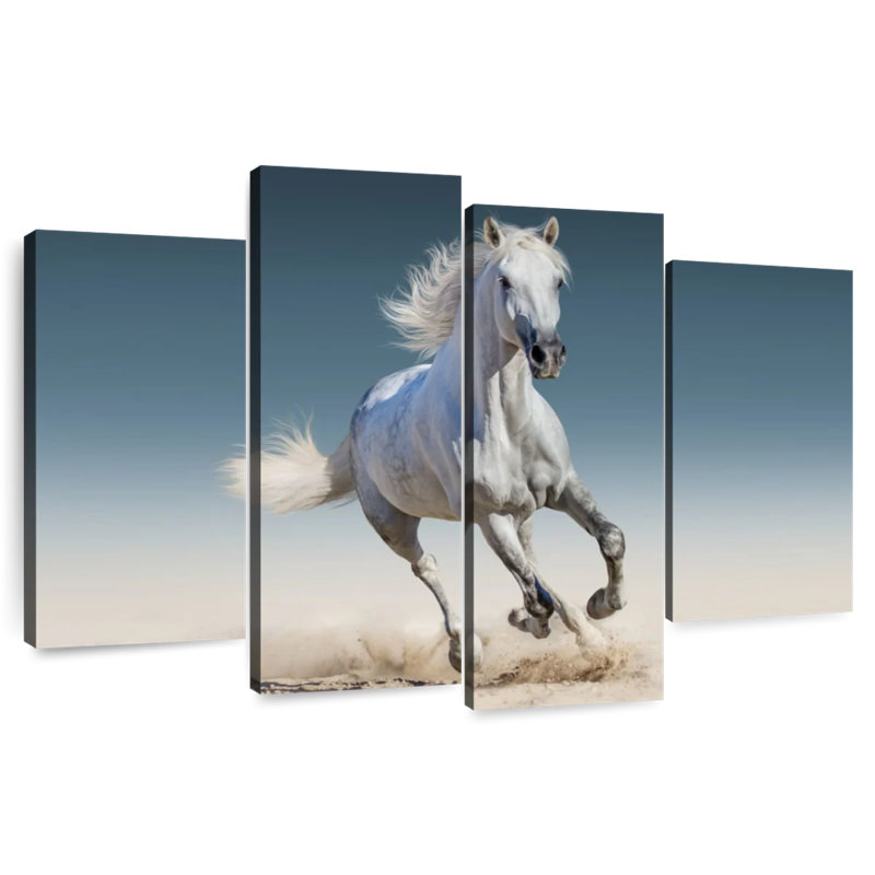 Brampt Running White Horse, 54'' H x 84'' W