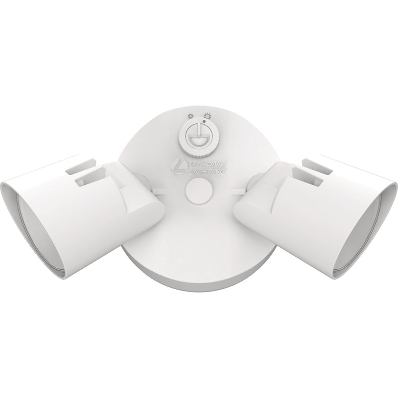 White Dual Head LED Outdoor Security Flood Light