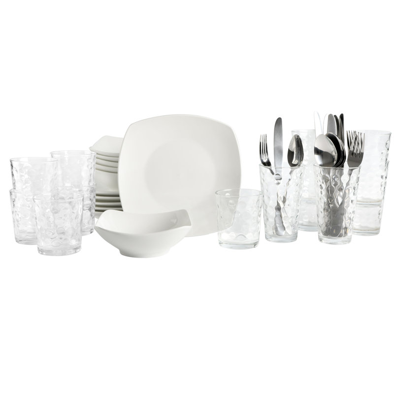 Gibson Home Zen Buffet 42 Piece Dinnerware Set, Service for 6