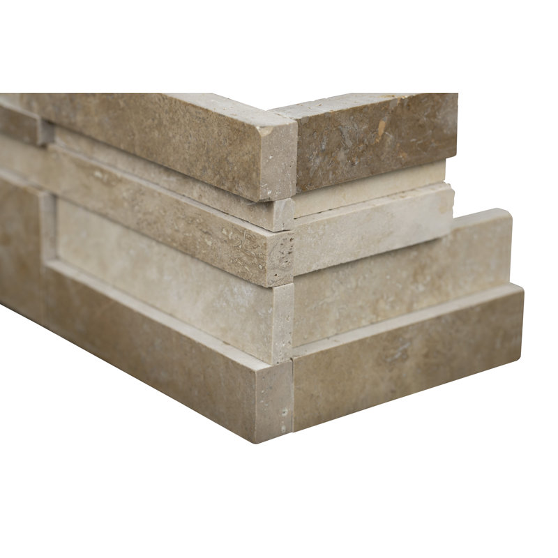 Carrelage de coin Savvert Court 6 po x 18 po Travertine Ledger