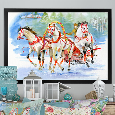 Cheval en calèche - Reproduction de photo sur toile