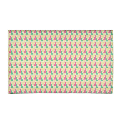 Tapis à flèches déplacées rose/jaune clair/vert