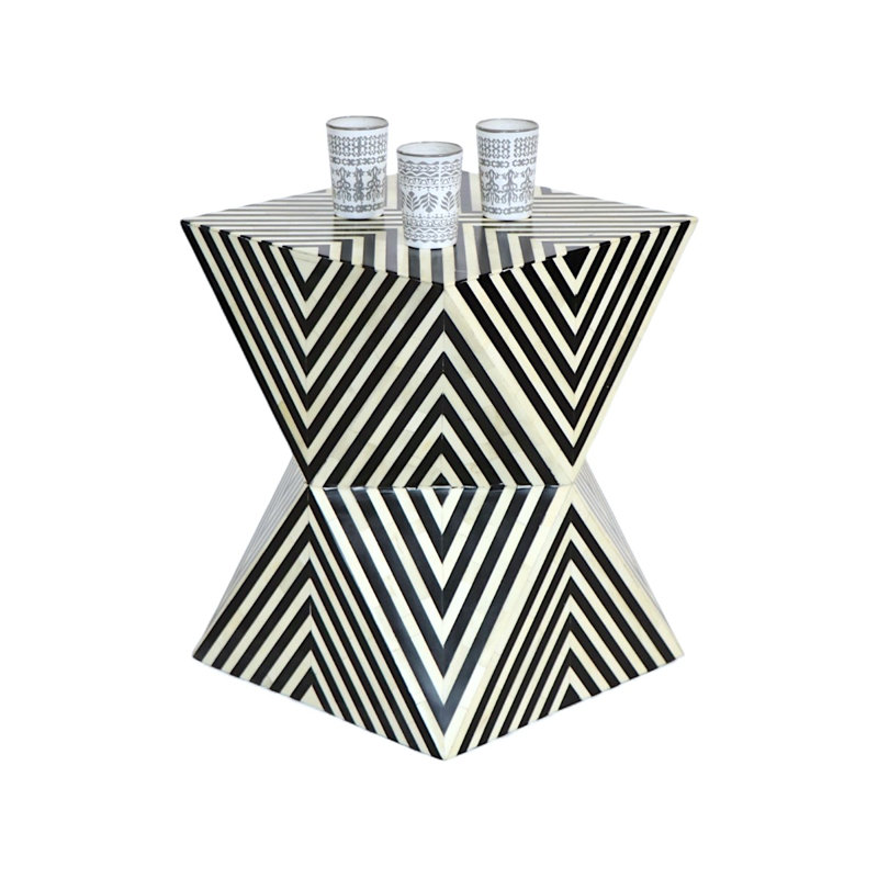 Table d'appoint Infinity Charm, Blanc/Noir