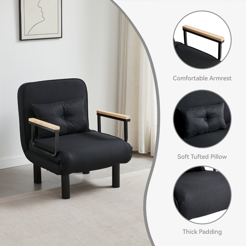Upholstered Accent Chair, Black