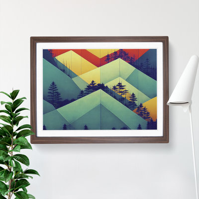 Geometric Forest Abstract - Framed Print