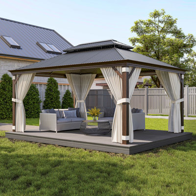 16 Ft. W x 12 Ft. D Aluminum Fixed Gazebo