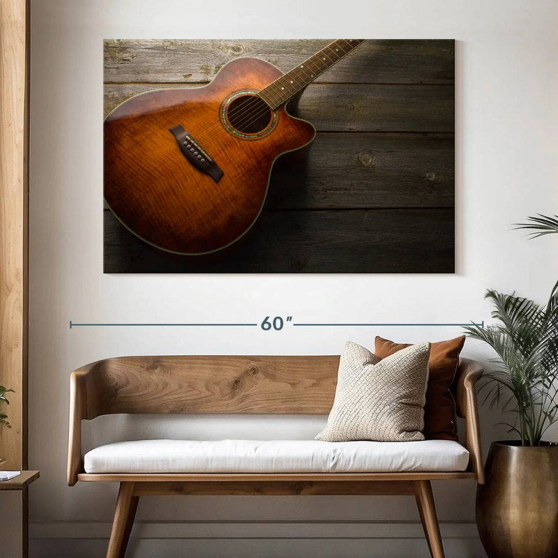 Abarca Rustic Acoustic Guitar, 34" H x 51" W