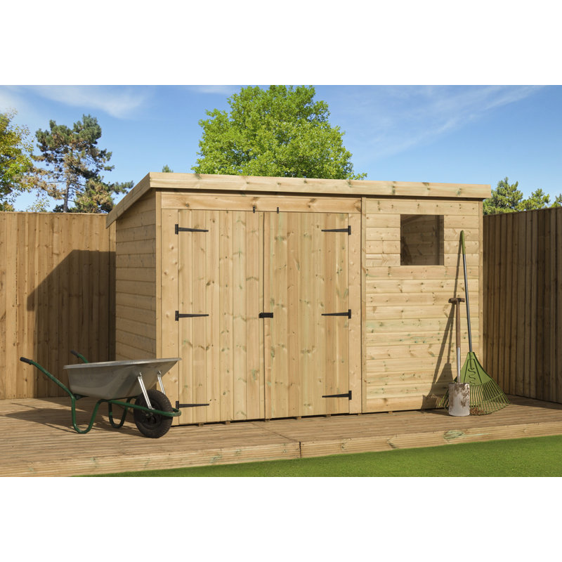 10 Ft. W x 3 Ft. D Shiplap Pent Wooden Shed