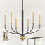 Grand lustre en métal 6 lumières 27,16 po de style bougie à intensité réglable pour chambre à coucher et salon-2078232302