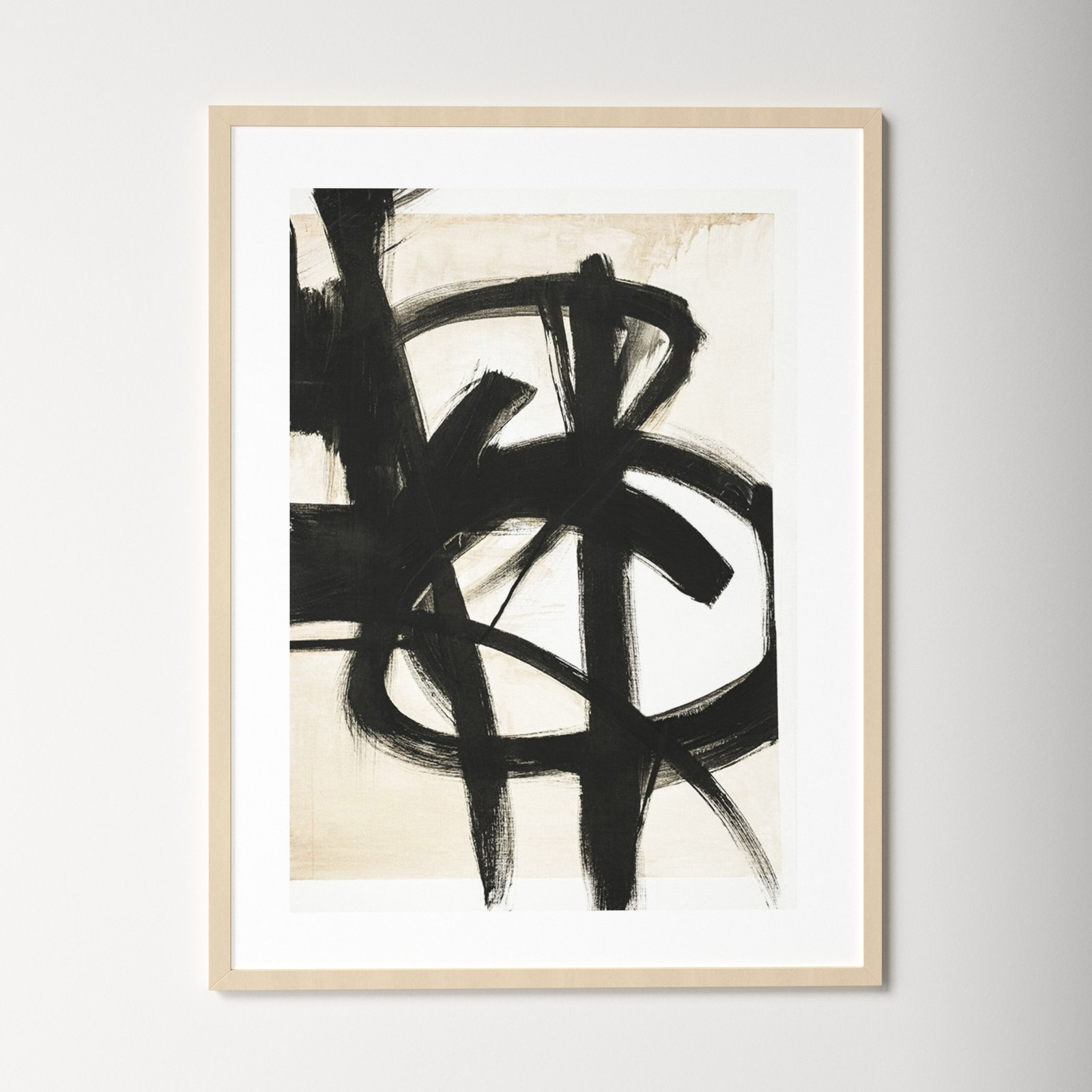 Graphical Shapes 7 Print, Brown Framed Paper, 42.12" H x 32.12" W x 0.88" D