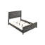 Lit double chic gris - fabrication en bois massif pour une atmosphère de chambre à coucher relaxante et élégante dans un confort moderne