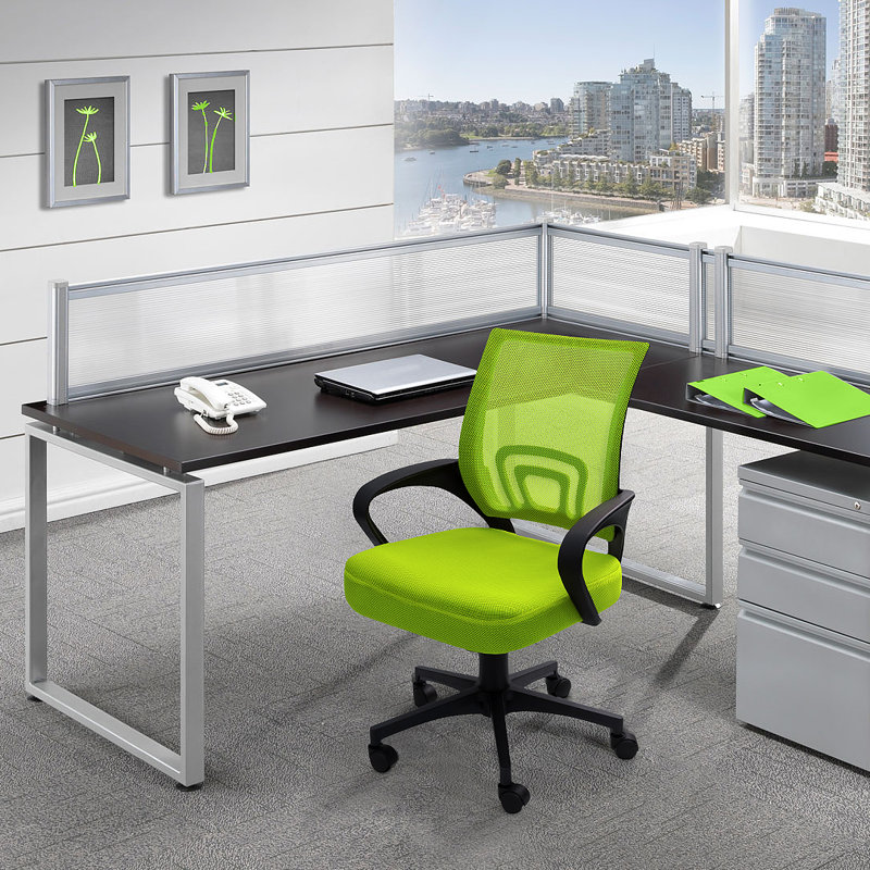 Chaise de bureau ergonomique en filet, Vert, 1