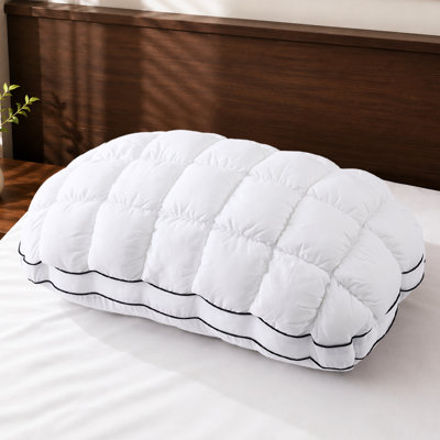 Soft Down Alternative Bed Pillow Standard Size, Cotton Shell-Medium Loft, 1-Piece (White)