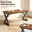 Bureau de direction 71 po avec structure en métal et finition en bois rétro, grand bureau d'ordinateur avec une capacité de 360 lb pour le bureau personnel - Table d'écriture ergonomique avec pieds réglables