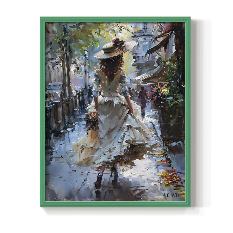 Série encadrée WOMEN DCxxvii - bois massif, H 15 po x l 12 po, Vert