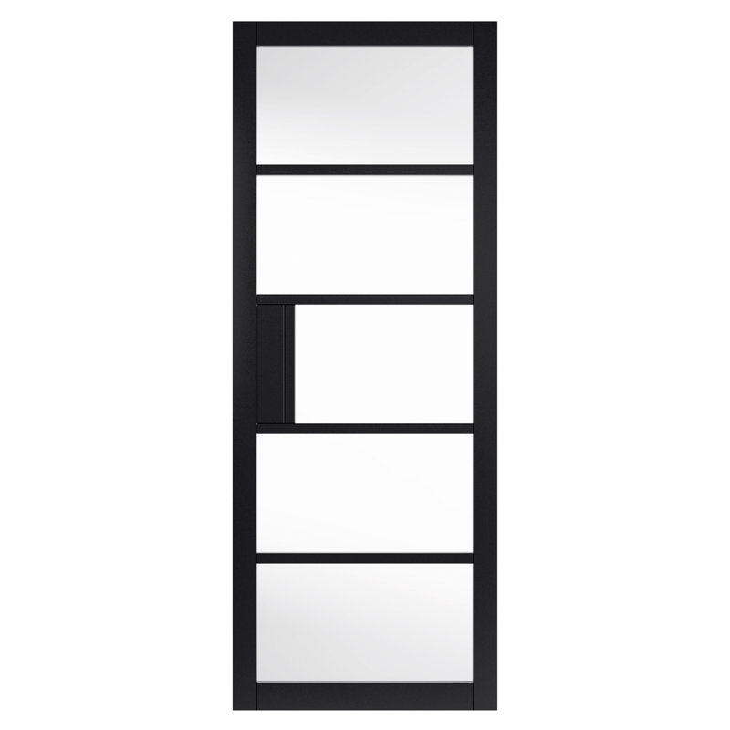 Black Metro Internal Glass Door, 198.1cm H x 68.6cm W x 3.5cm D