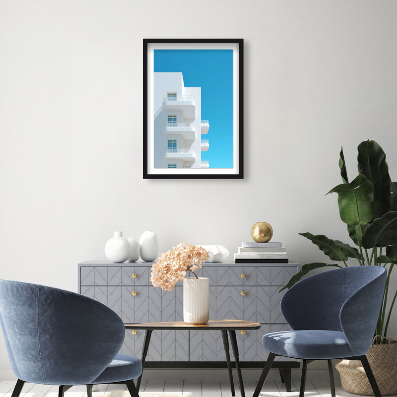Modular White II Framed Graphic Art, 37.5"H x 25.5"W, Black Shadowbox