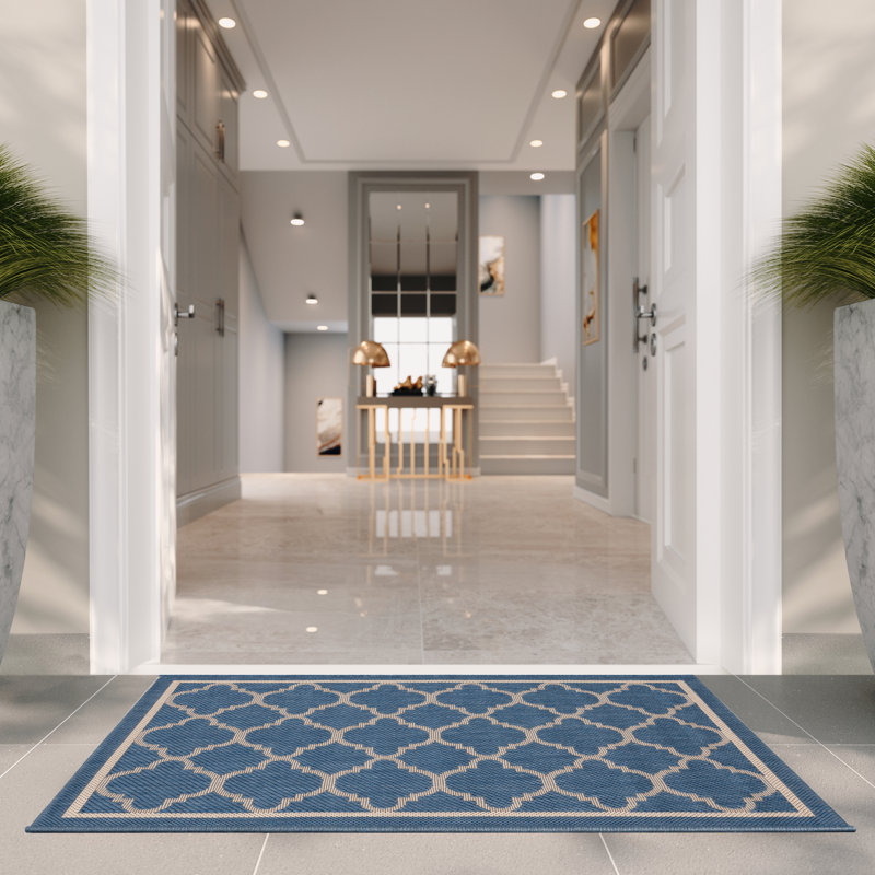 Herefordshire Performance Geometric Indoor/Outdoor Area Rug, Rectangle 2'7" x 5'