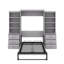 Lit escamotable double avec tablettes et tiroirs de rangement