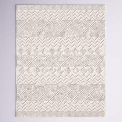 Millbury Wool/Cotton Handmade Ivory Area Rug