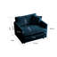 Chaise en chenille bleu foncé pour la chambre à coucher - Structure en bois massif et coussinée confortable, assise éponge, tissu respirant