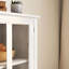 Buffet blanc avec compartiments pratiques - Buffet pour portes de salon ou de cuisine doubles en verre et tiroir spacieux