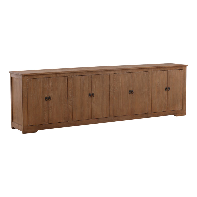 Buffet 8 portes en bois de pin récupéré Nico, H 31,5 po x l 109,4 po x P 17,5 po, 8, Brun