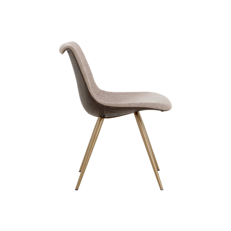 Lipa Upholstered Dining Chair, Antique Bronze, Belfast Oyster Shell/Porpoise