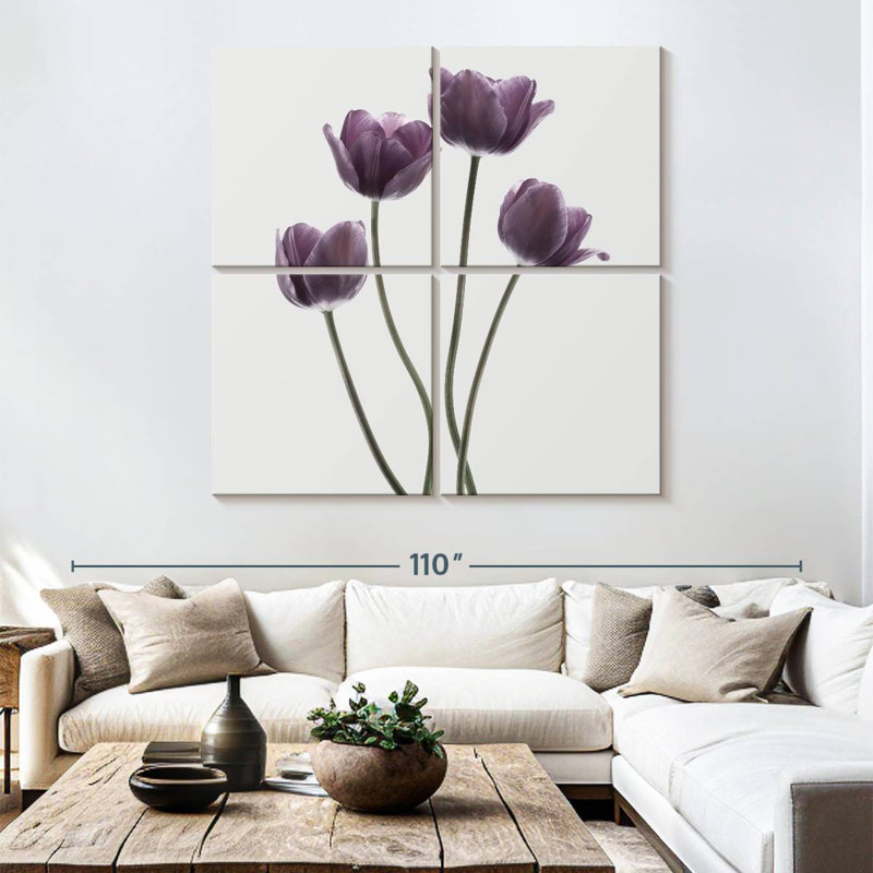 Harnek tulipes mauves, H 32 po x l 32 po