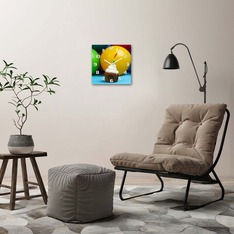 Glass Wall Clock, White