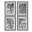 Ensemble de 4 feuilles de palmier noir et gris, impression murale encadrée sur papier, impression 4 pièces-93012069-93012070