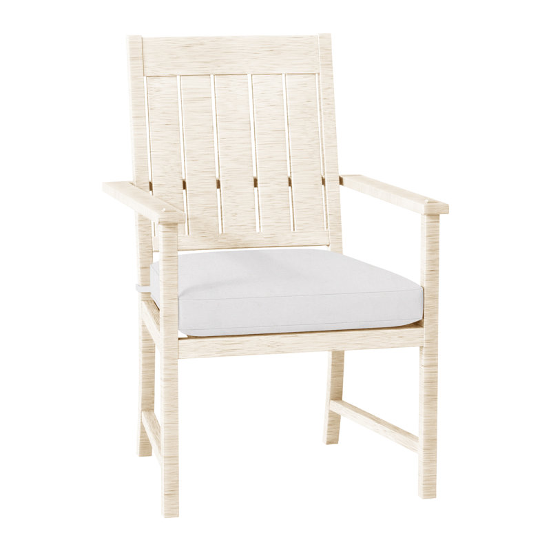 Chaise avec accoudoirs Croquet - huître, Pas de soudure, Lin neige, Huître