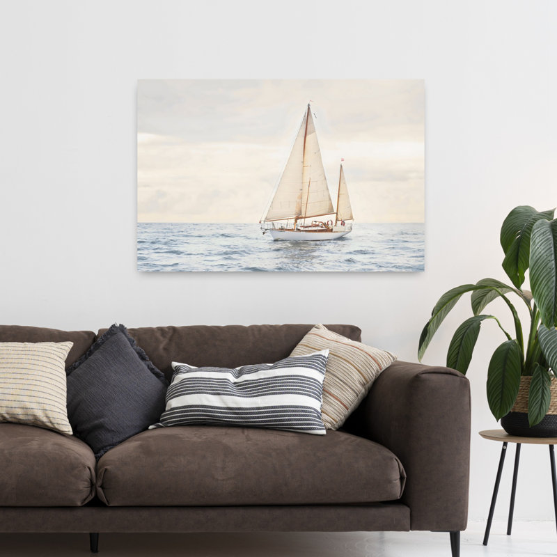 Voilier, art mural contemporain, H 32 po x l 48 po