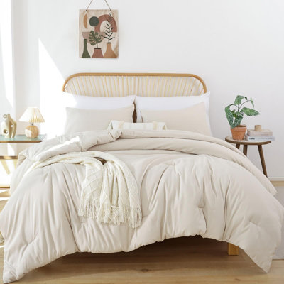 Ensemble d'édredon en microfibre douce - Édredon léger avec deux taies d'oreiller pour toutes les saisons