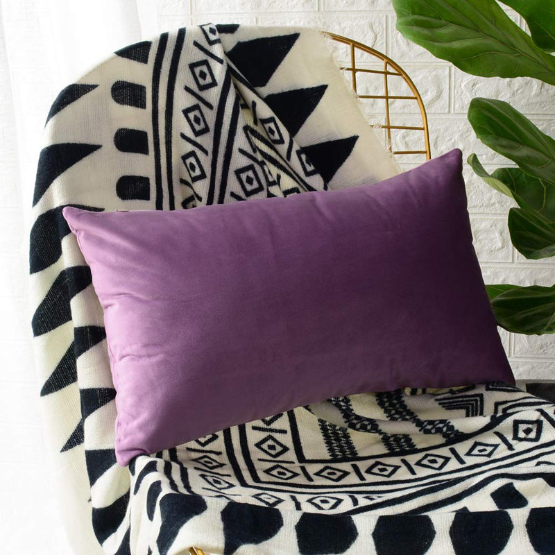 Payson lumbar pillow cover, Purple, 14" H x 20" W