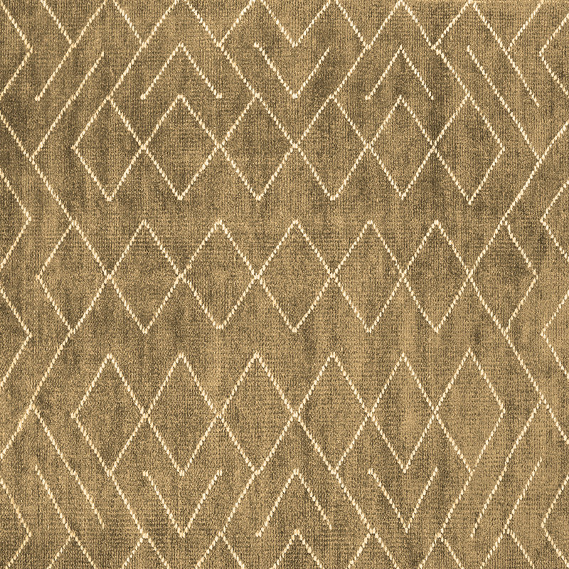 Tapis brun en laine et polyester tissé à la machine Dortley, Carré 4 pi