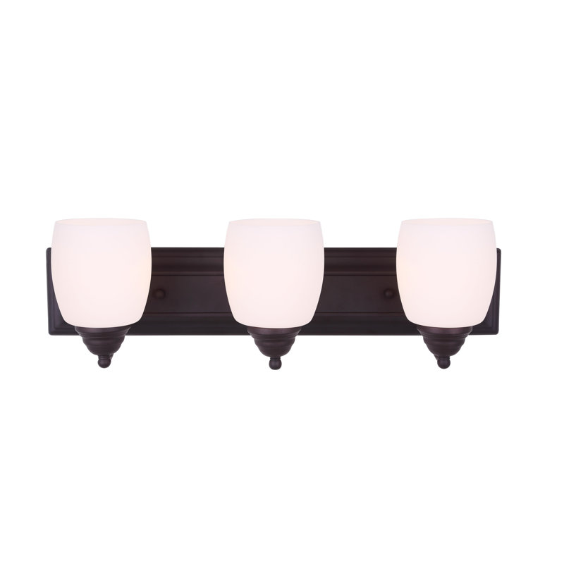 Éclairage pour meuble-lavabo à intensité variable à 3 lumières Allston, Bronze huilé